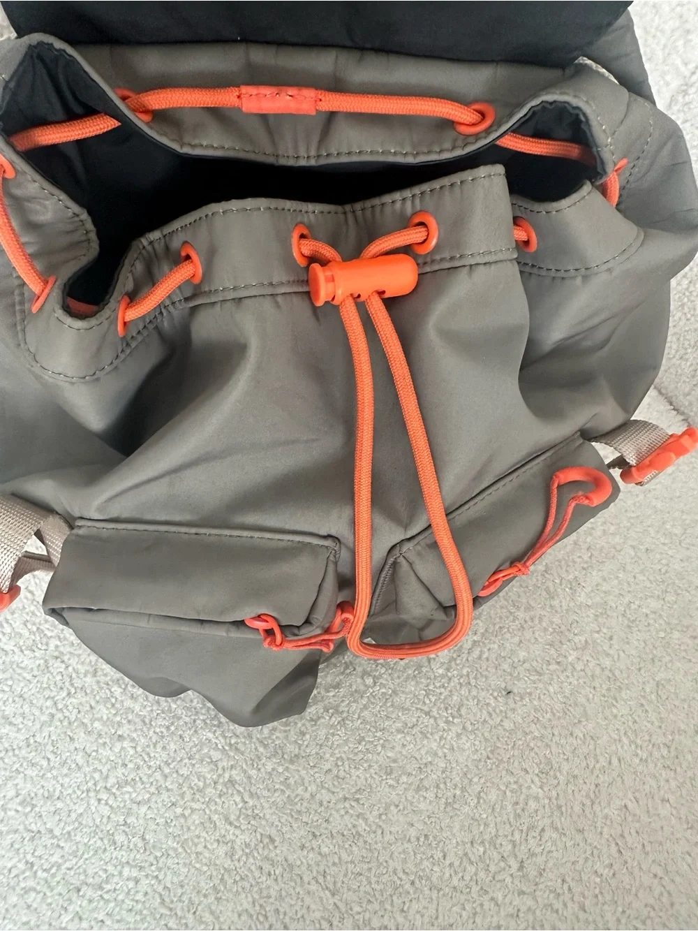 Ganni Small Backpack in Kalamata with Orange Accents